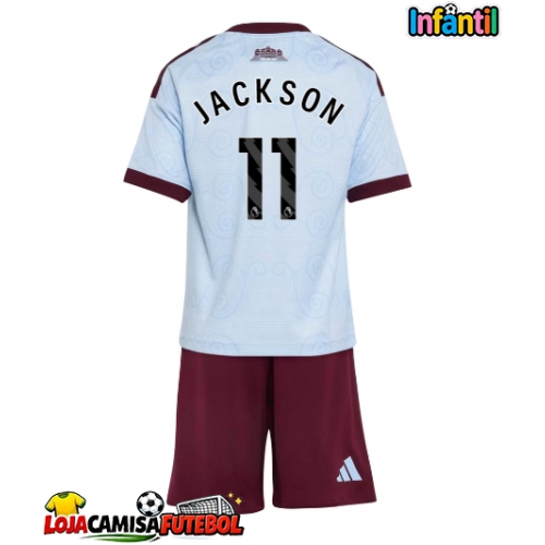 Camisa de Futebol Aston Villa Nicolas Jackson #11 Equipamento Alternativo Infantil 2026-27 Manga Curta (+ Calças curtas)